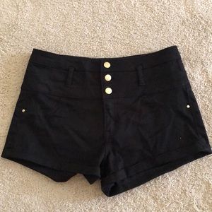 Black High Waist Shorts